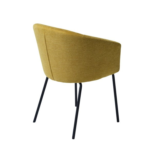 Čalúnené jedálenské kreslo s podrúčkami v horčicovej farbe Easton – Unique Furniture-image-4
