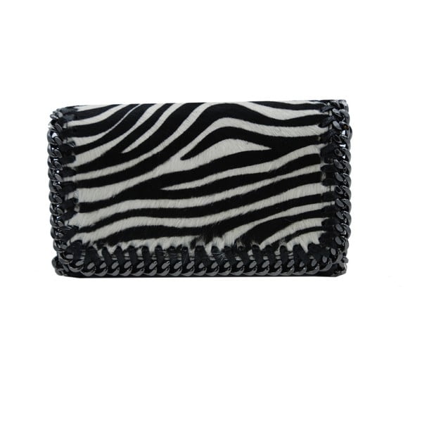 Čierno-biela kabelka / listová kabelka z pravej kože Andrea Cardone Zebra