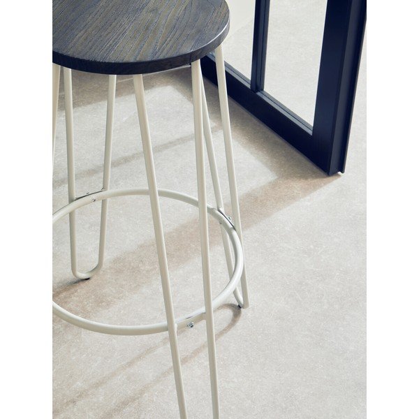 Biela/v prírodnej farbe barová stolička z brestového dreva (výška sedadla 75 cm) District – Premier Housewares-image-4