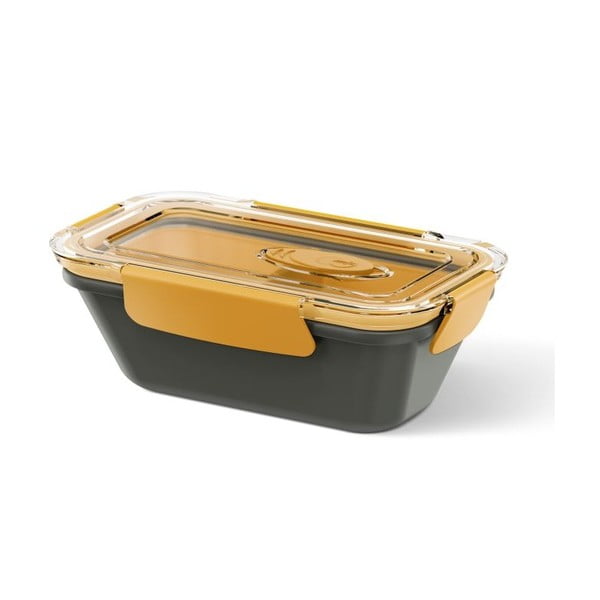 Krabička na potraviny Rectangular Black/Orange, 0,5 l