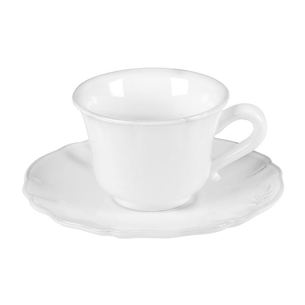 Biela kameninová šálka na kávu s tanierikom Costa Nova Alentejo, 90 ml