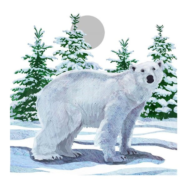 Balenie 10 papierových obrúskov s vianočným motívom PPD Snow Bear