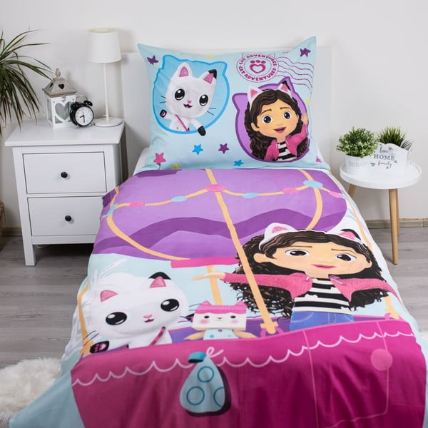 Bavlnené detské obliečky na jednolôžko 140x200 cm Gabby's Dollhouse "Balloon" – Jerry Fabrics-image-1