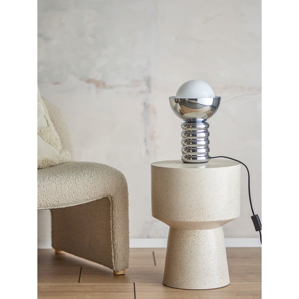 Stolová lampa v striebornej farbe so skleneným tienidlom (výška 32 cm) Spike – Bloomingville-image-1