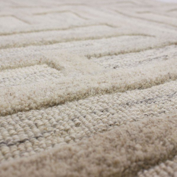 Sivobéžový ručne tkaný vlnený behúň 80x300 cm Elva  – Flair Rugs-image-4