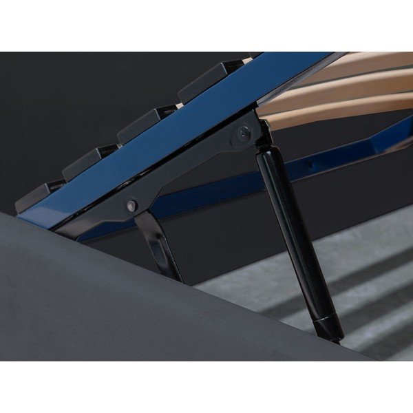 Tmavosivá čalúnená dvojlôžková posteľ s úložným priestorom s roštom 160x200 cm Palmyre - Bobochic Paris-image-4