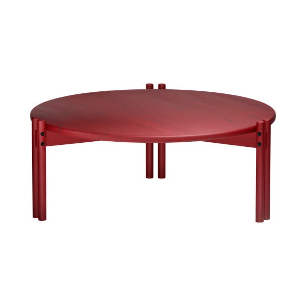 Červený okrúhly konferenčný stolík z borovicového dreva ø 80 cm Sticks – Karup Design