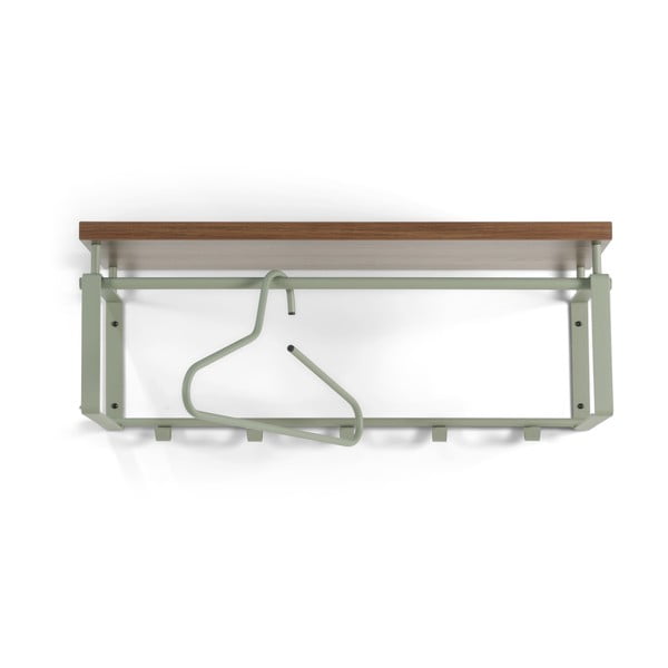 Hnedý/sivozelený kovový nástenný vešiak s poličkou 70 cm Rex – Spinder Design-image-2