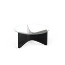 Čierny okrúhly konferenčný stolík so sklenenou doskou 87x87 cm Madera – Umbra