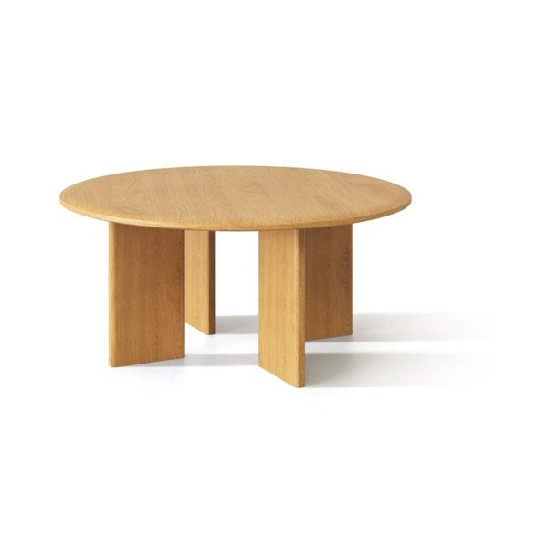 Okrúhly konferenčný stolík z dubového dreva v prírodnej farbe ø 90 cm Charlotte – Micadoni -image-3