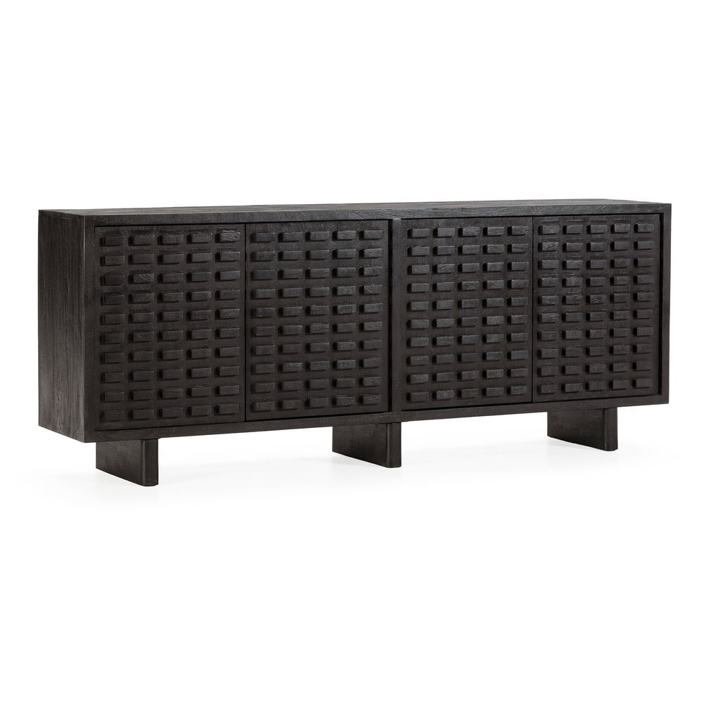 Čierna komoda z mangového dreva 200x80x40 cm Inaya – MOME