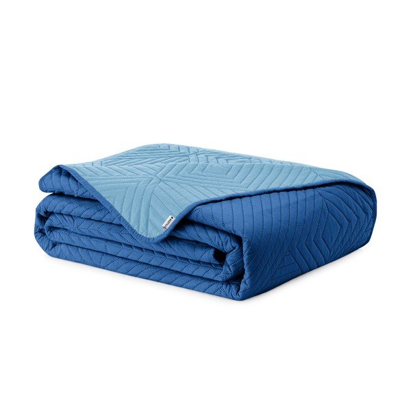 Modrý prešívaný pléd z mikrovlákna 220x240 cm Softa – Restilo