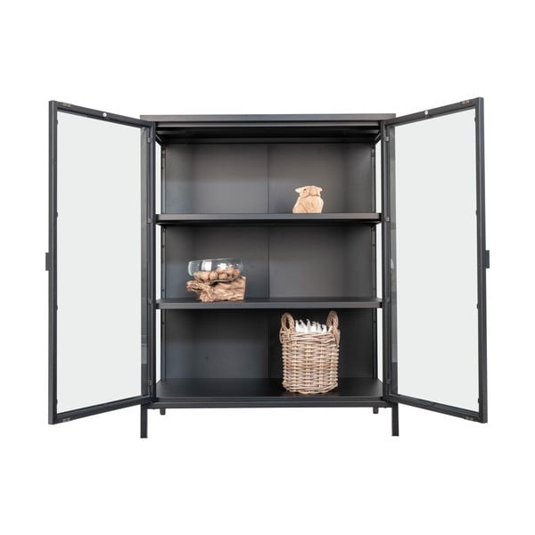 Čierna kovová vitrína 80x101,5 cm Brisbane – House Nordic-image-2