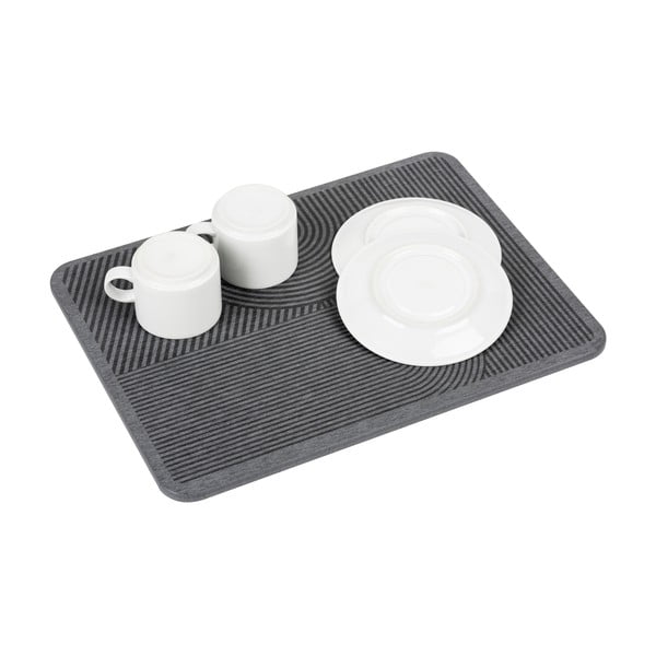 Sivá odkvapkávacia podložka na riad z kremeliny 40x30 cm Damon – Wenko