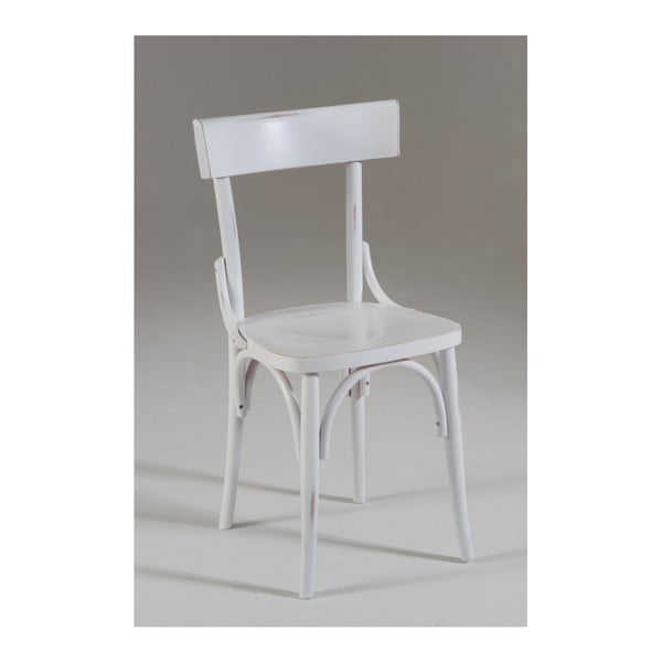 Biela drevená jedálenská stolička Castagnetti Milano Shabby