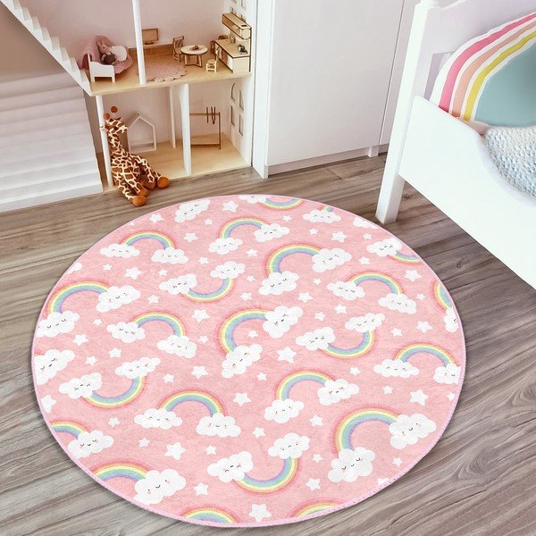Ružový detský koberec ø 120 cm Comfort – Mila Home-image-3