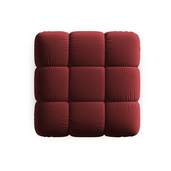 Červená zamatová podnožka Bellis – Micadoni Home-image-4