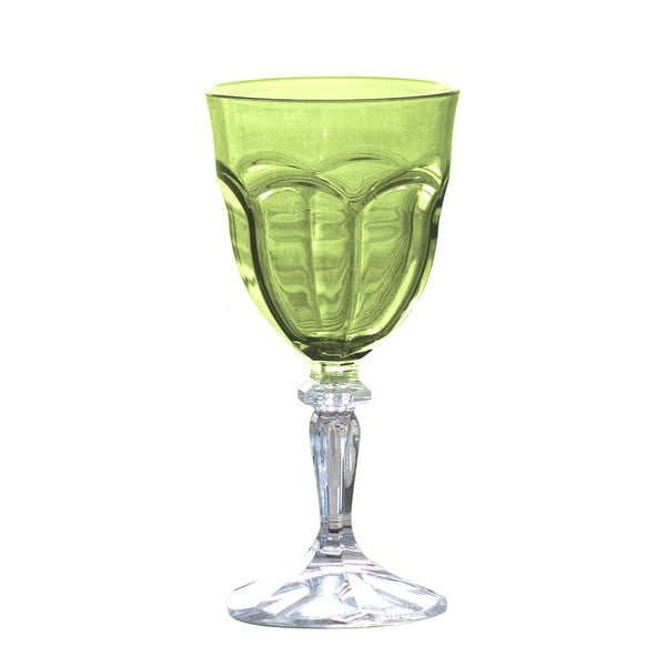 Sada 6 zelených plastových pohárov na víno Sunvibes Happy, 250 ml