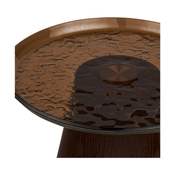 Okrúhly odkladací stolík so sklenenou doskou ø 50 cm Orvieto – House Nordic-image-4