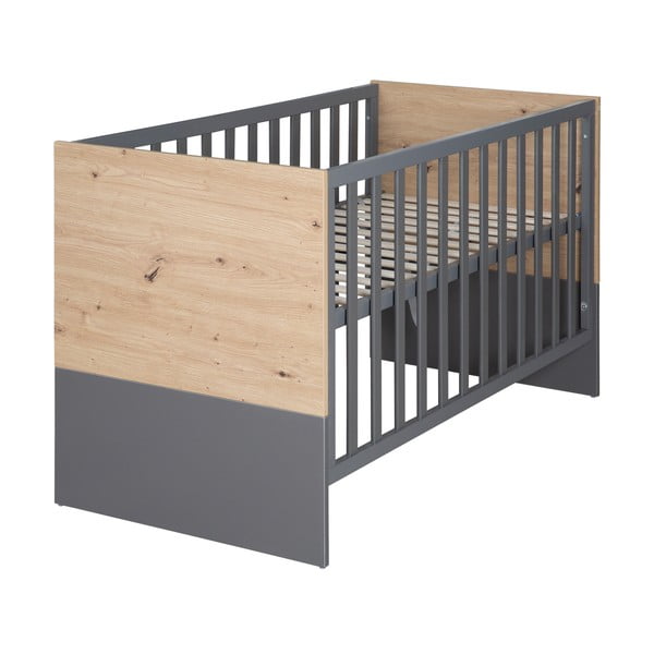 Postieľka v sivej a prírodnej farbe 60x120 cm Anna – Roba