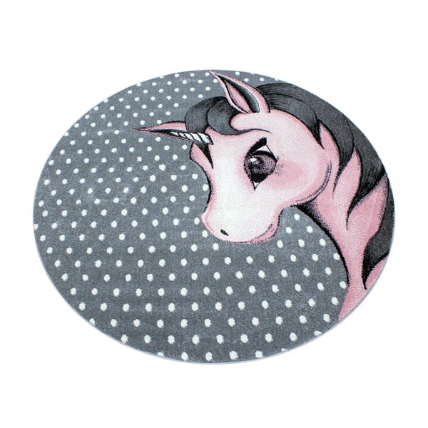 Ružovo-sivý detský koberec ø 120 cm Kids – Ayyildiz Carpets