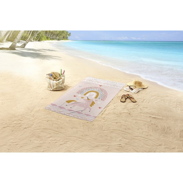 Ružovo-béžová plážová osuška 75x150 cm – Good Morning-image-1