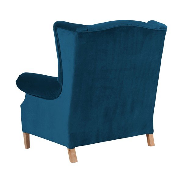 Petrolejovomodré zamatové kreslo ušiak Max Winzer Harvey Velvet-image-4