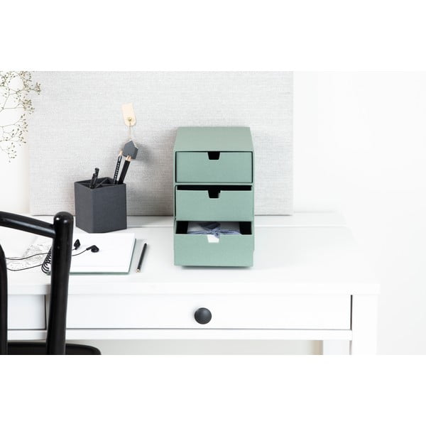 Zelený kartónový organizér do zásuvky Ingrid Canvas Paper Laminate – Bigso-image-1