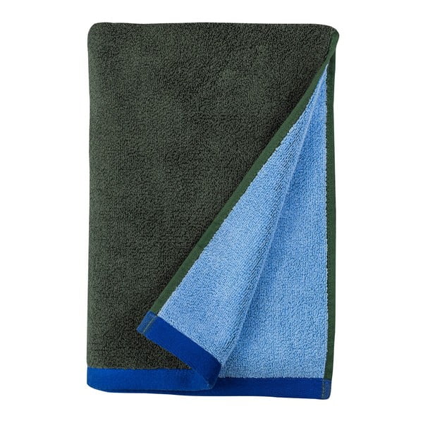 Tmavozelená/modrá froté osuška z Bio bavlny 70x133 cm Soft – Mette Ditmer Denmark