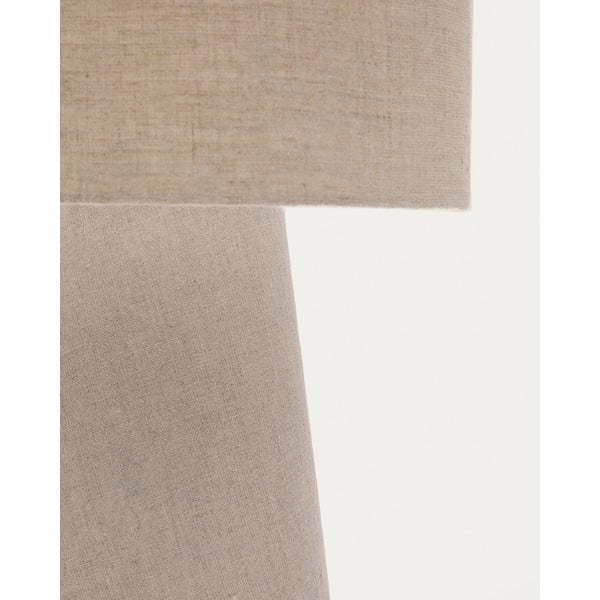 Stolová lampa sivobéžová s textilným tienidlom (výška 35 cm) Algaida – Kave Home-image-3