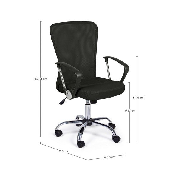 Čierna čalúnená kancelárska stolička Brisbane – Yes Everyday-image-3