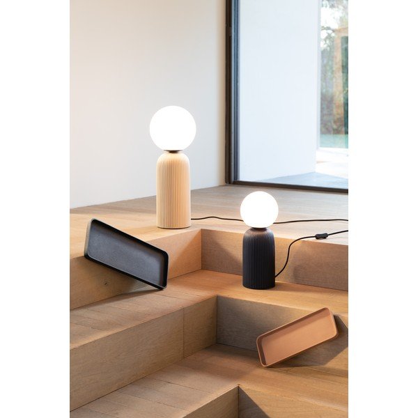 Modrá keramická stolová lampa so skleneným tienidlom (výška  38 cm) Dash – Zuiver-image-2