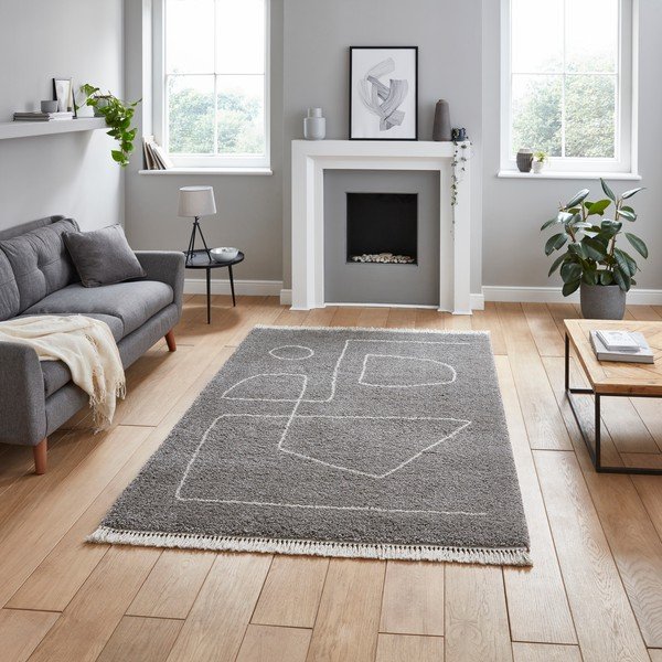 Sivý koberec Think Rugs Boho, 160 x 220 cm-image-1