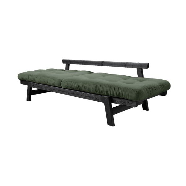 Rozkladacia pohovka so zeleným poťahom Karup Design Step Black/Olive Green-image-4