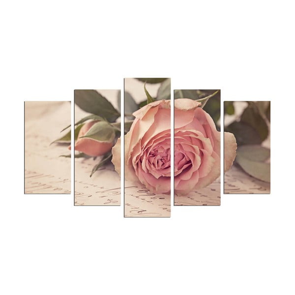 Viacdielny obraz Love Letter With A Rose, 110 × 60 cm