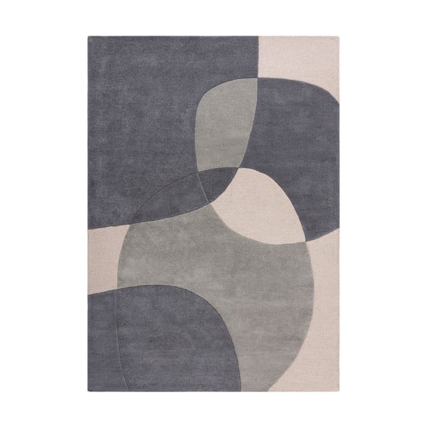 Sivý vlnený koberec Flair Rugs Glow, 120 x 170 cm