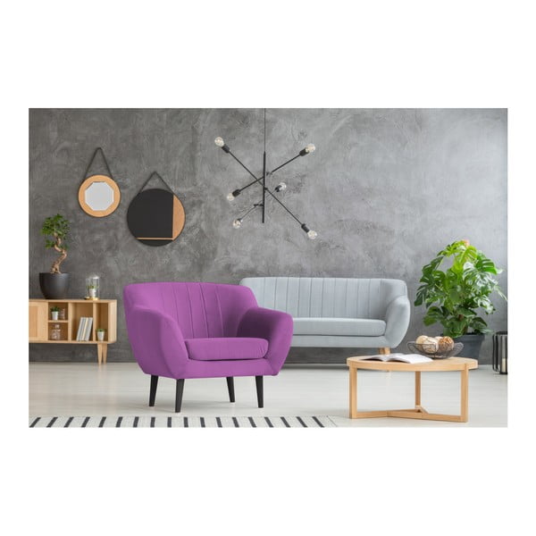 Fialové kreslo Mazzini Sofas Toscane, čierne nohy-image-3