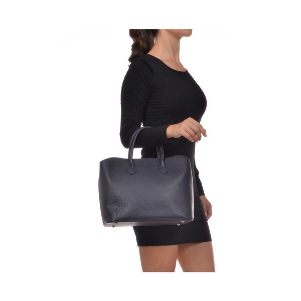 Tmavomodrá kožená kabelka Isabella Rhea Shopping Blu-image-1