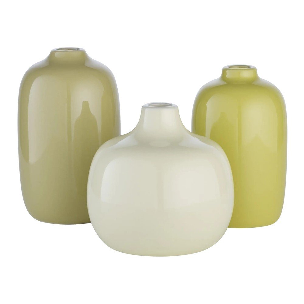 E-shop Zelené keramické súprava váz 3 ks (výška 9 cm) Ceola – Blomus