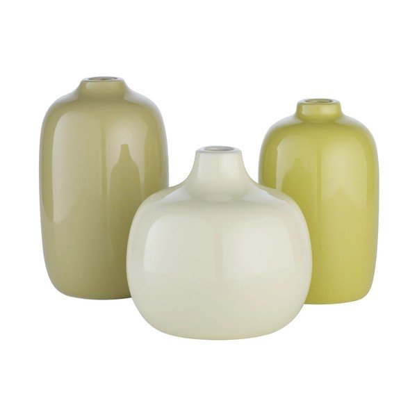 Zelené keramické súprava váz 3 ks (výška  9 cm) Ceola – Blomus
