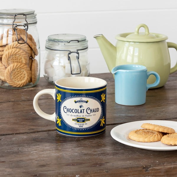Tmavomodrý/krémový keramický hrnček 350 ml Chocolat Chaud – Rex London-image-1