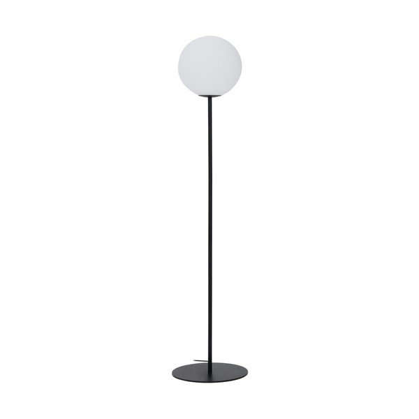 Biela/čierna stojacia lampa so skleneným tienidlom (výška  165 cm) Brisia – Kave Home