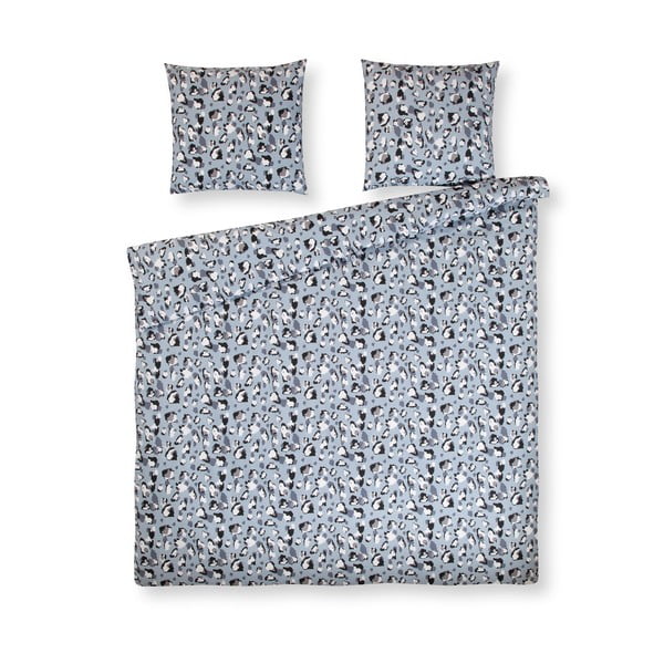 Modré bavlnené posteľné obliečky na jednolôžko Ekkelboom Famke, 140 × 200 cm