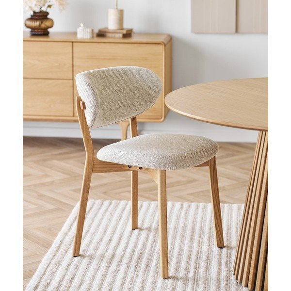 Béžová/v prírodnej farbe čalúnená jedálenská stolička Dunkirk – House Nordic-image-1