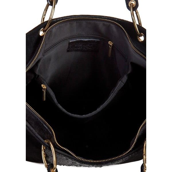 Čierna kožená kabelka Massimo Castelli Barnaba-image-3