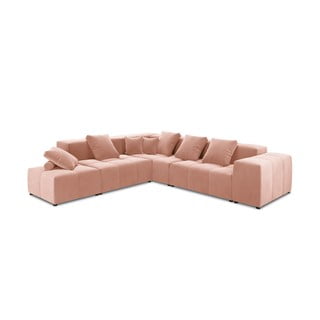 Ružová zamatová rohová pohovka (variabilná) Rome Velvet - Cosmopolitan Design