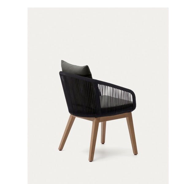 Čierne drevené záhradné kreslo Portalo – Kave Home-image-1