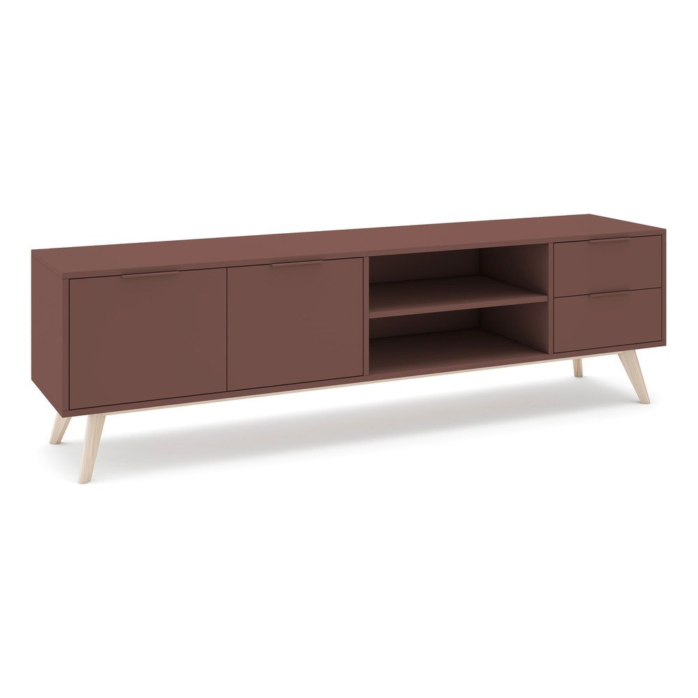 E-shop Matný TV stolík v terakotovej farbe 180x53x40 cm Campus – Marckeric