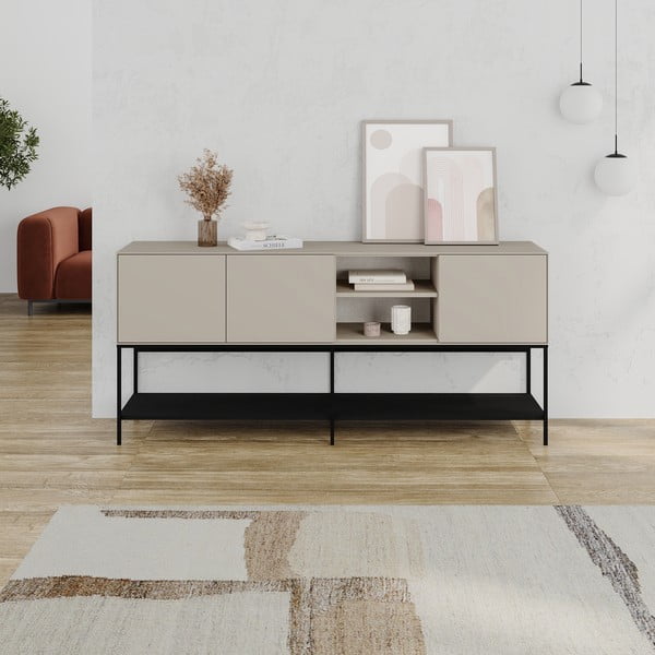 Čierno-krémová komoda 180x80x40 cm Amira – Marckeric-image-1