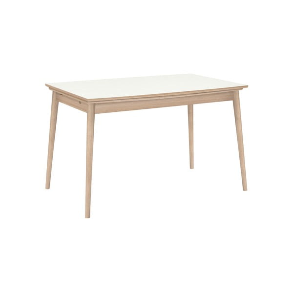 Rozkladací jedálenský stôl s bielou doskou WOOD AND VISION Curve, 142 × 84 cm